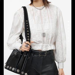 zara limited edition embroidered top
